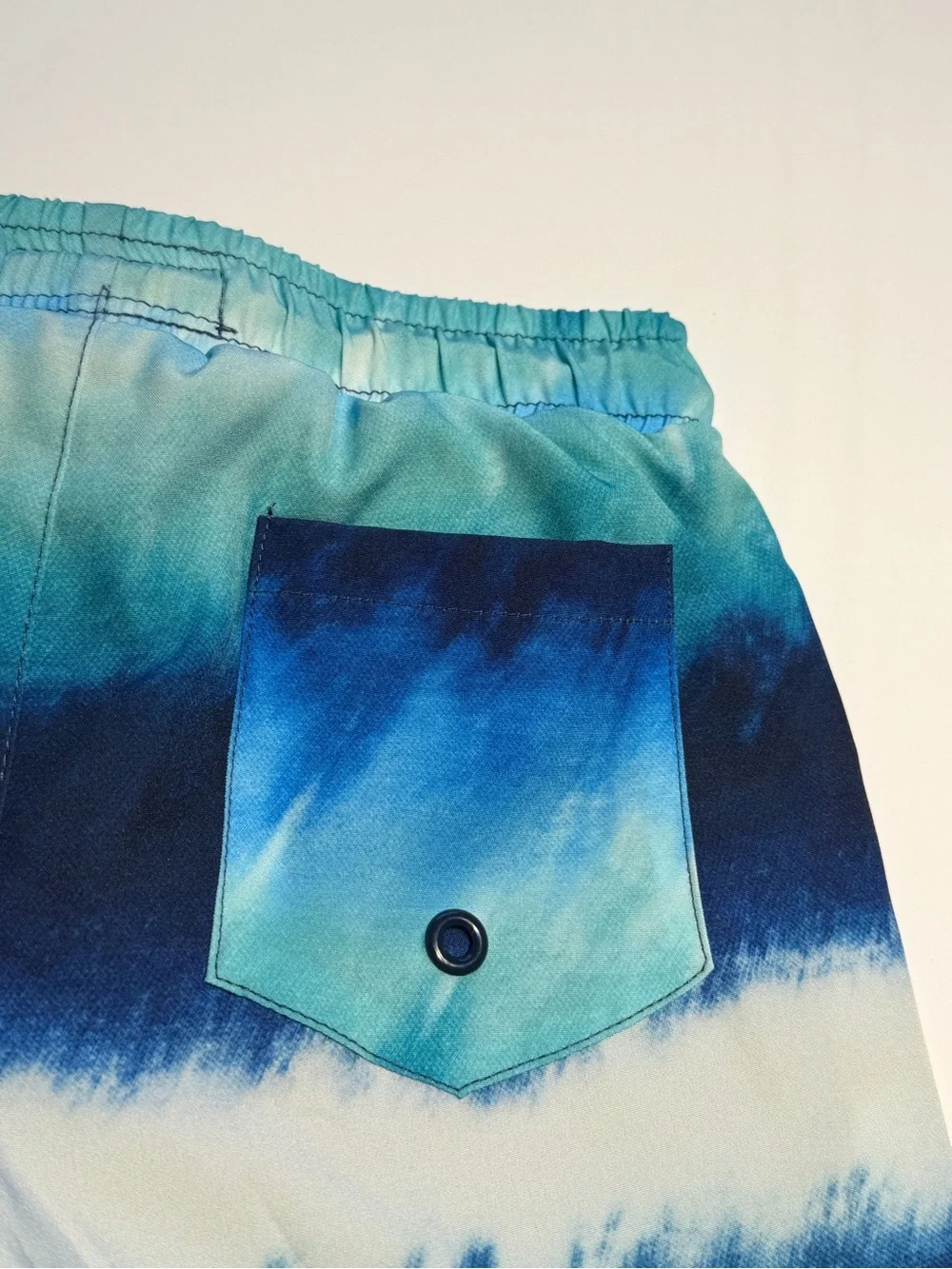 Andy & Evan Boys Blue Tie Dye Ombre Lined Board‎ swim Suit Trunks Shorts Sz 4T